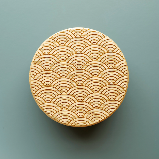 Seigaha Wave oak coasters