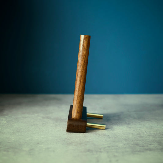 QR Code Stand Brass and Walnut – Handcrafted Display for Homes, Cafés & Events