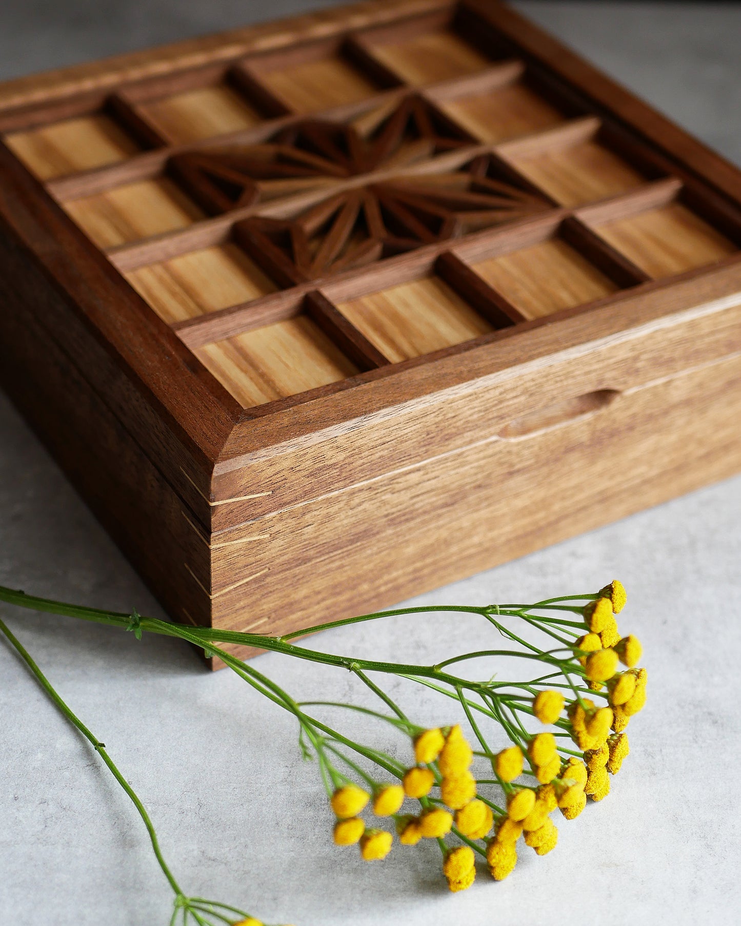 ‘Asa No Ha' Walnut Keepsake box