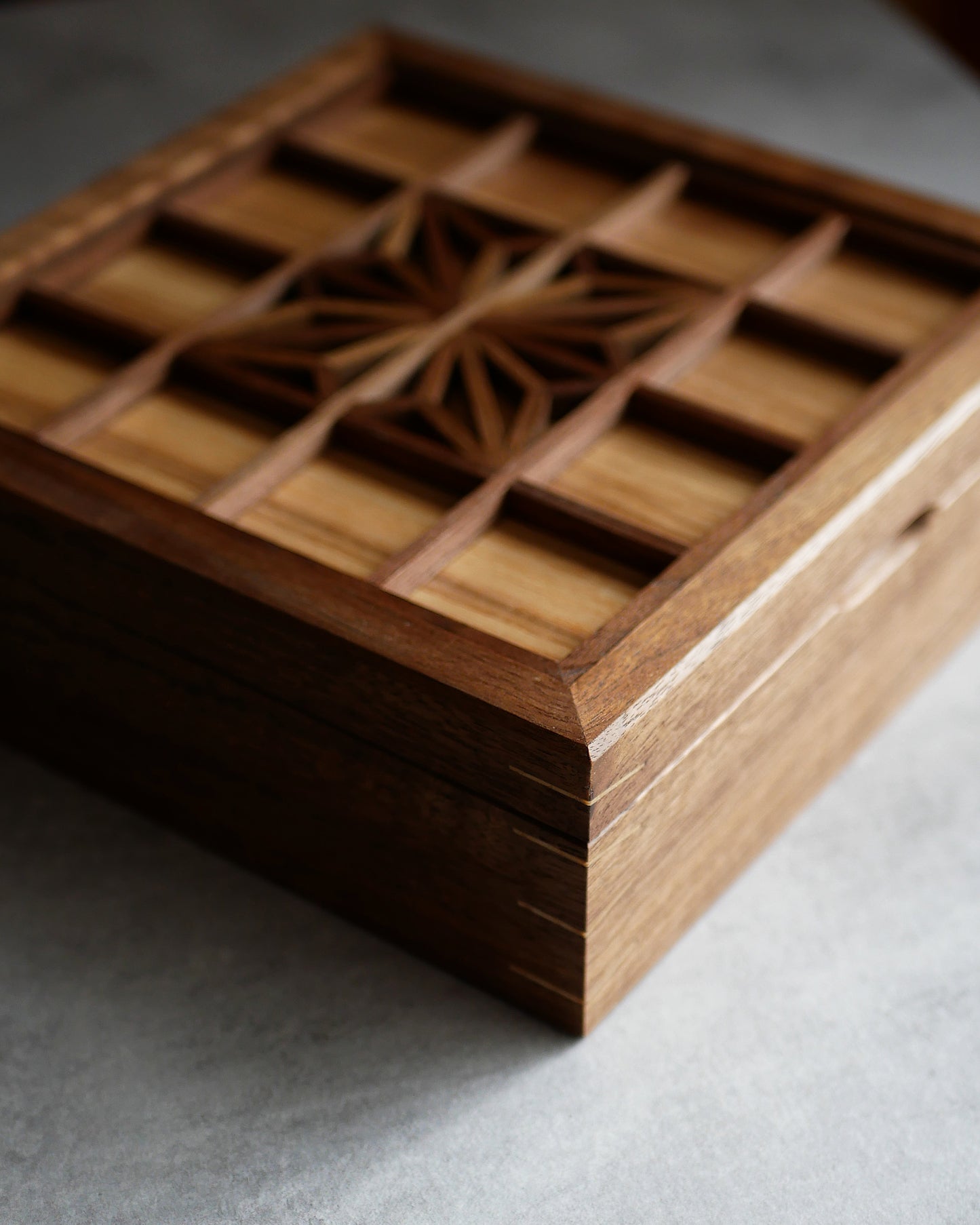 ‘Asa No Ha' Walnut Keepsake box
