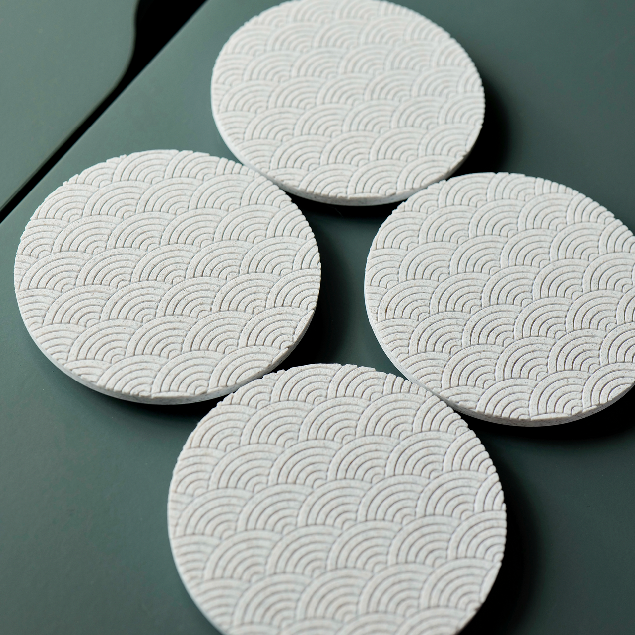 Hue Marble Seigaha Wave coasters