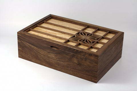 'Asa No Ha' Walnut Keepsake box Large -SOLD