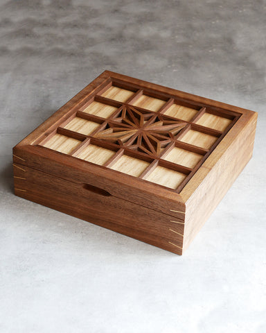 ‘Asa No Ha' Walnut Keepsake box