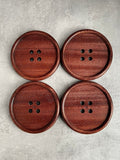 Wooden Oak Button Drink Coasters