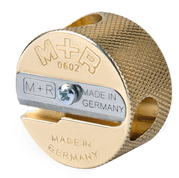 M+R Solid Brass Discos Pencil Sharpener