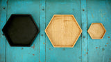 Wooden Oak Hexagon Tray
