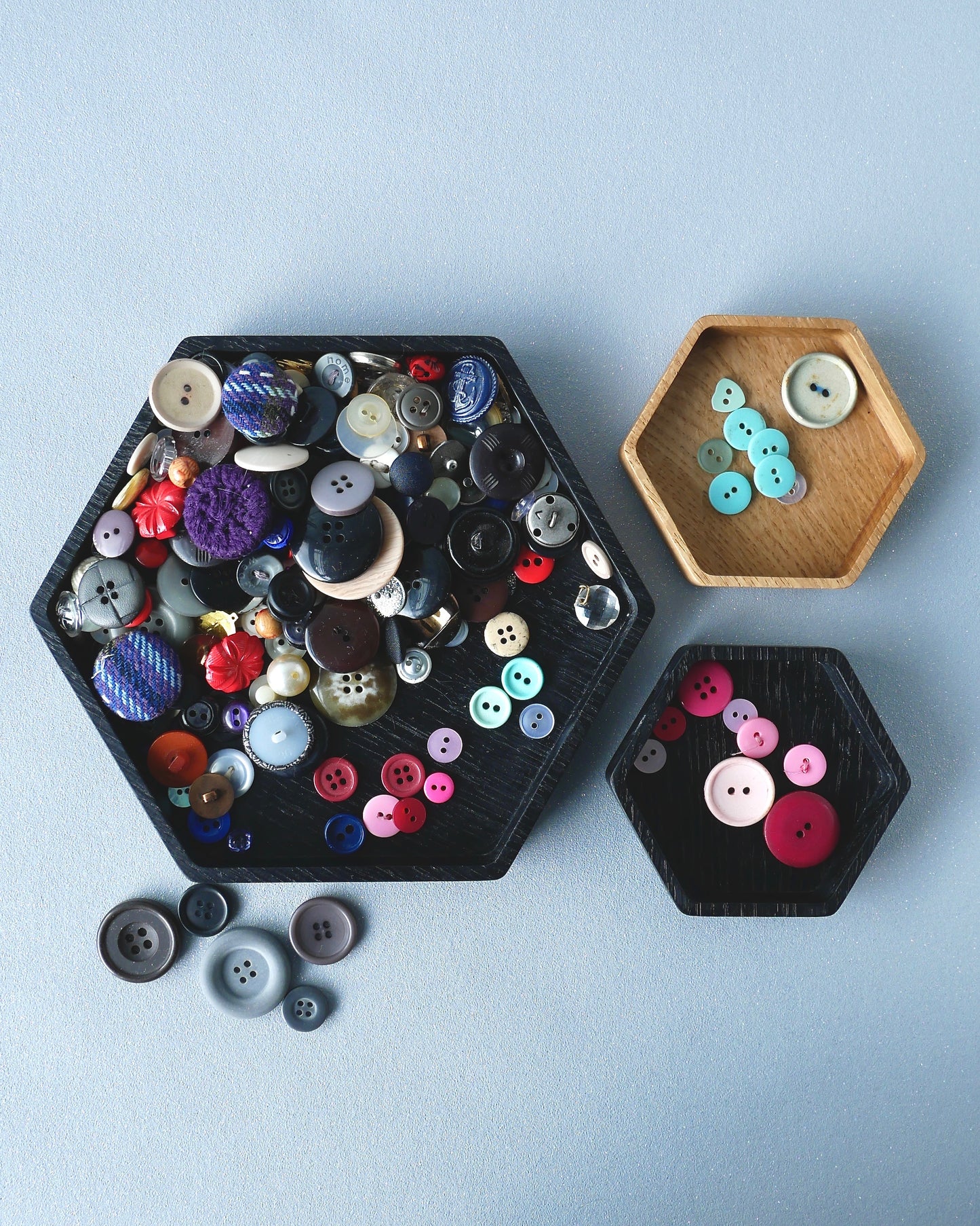 Wooden Oak Hexagon Tray