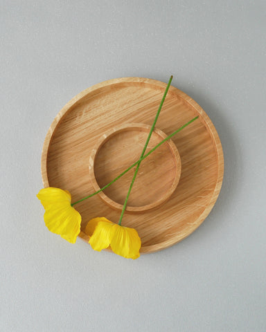 Wooden Oak Round Tray