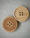 Wooden Oak Button Drink Coasters