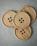 Wooden Oak Button Drink Coasters