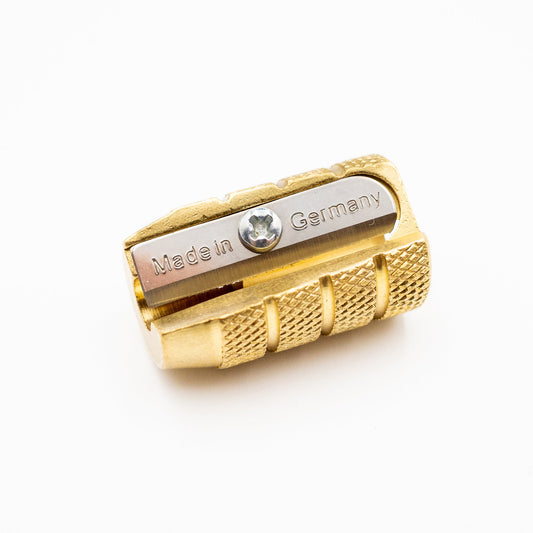 M+R Barrel Single Hole Brass Sharpener